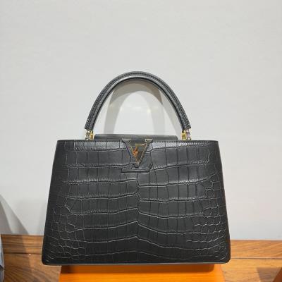 cheap quality Louis Vuitton Capucines black Alligator 31